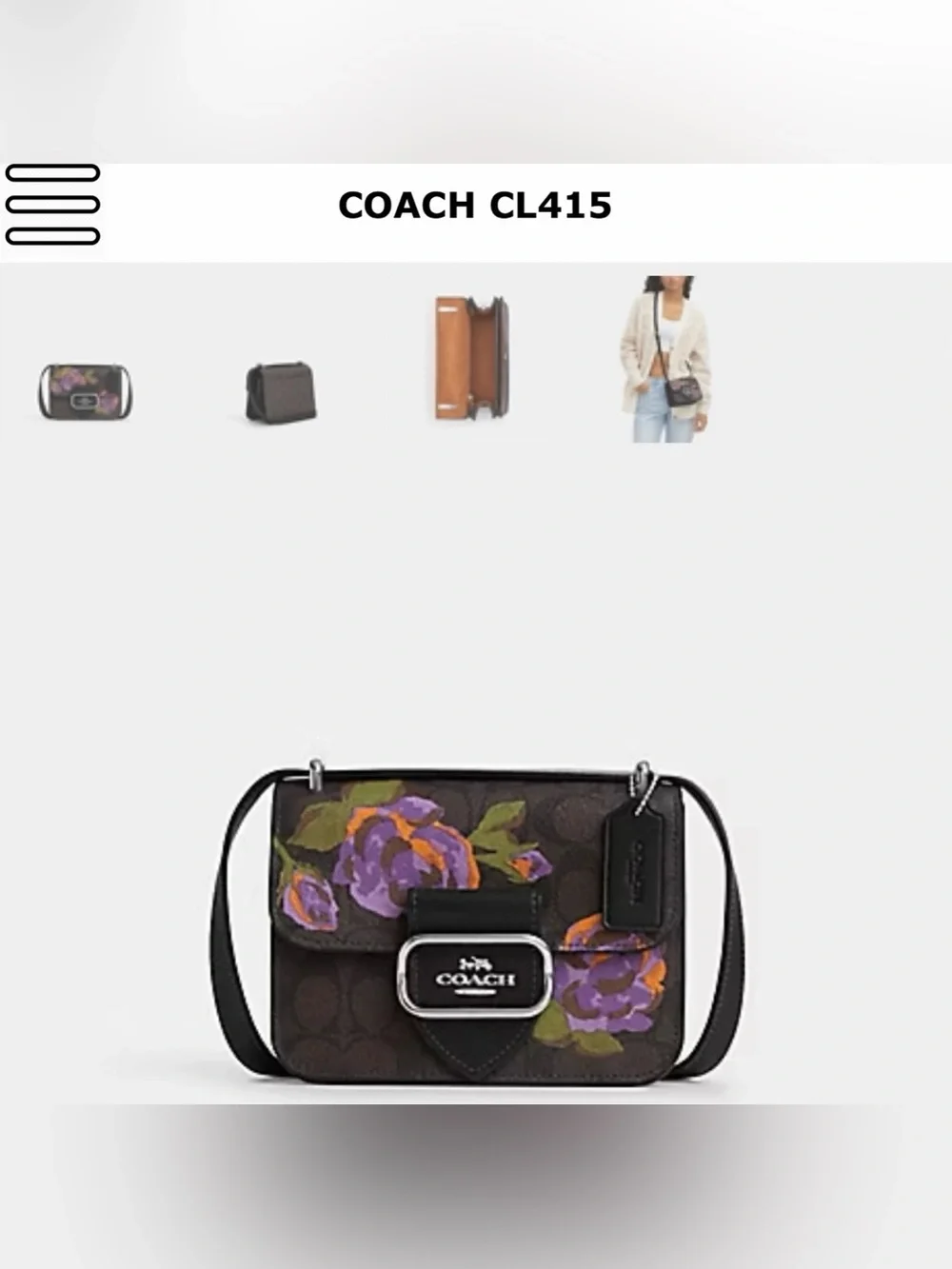 Coach Signature Rose Morgan Square Crossbody, NWT